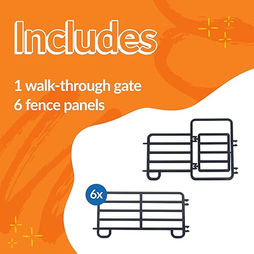 Miniatura 4 de Big Country Toys Juego de paneles de valla de corral de 7 piezas - escala 120 - Juguetes de granja - Paneles de valla de juguete