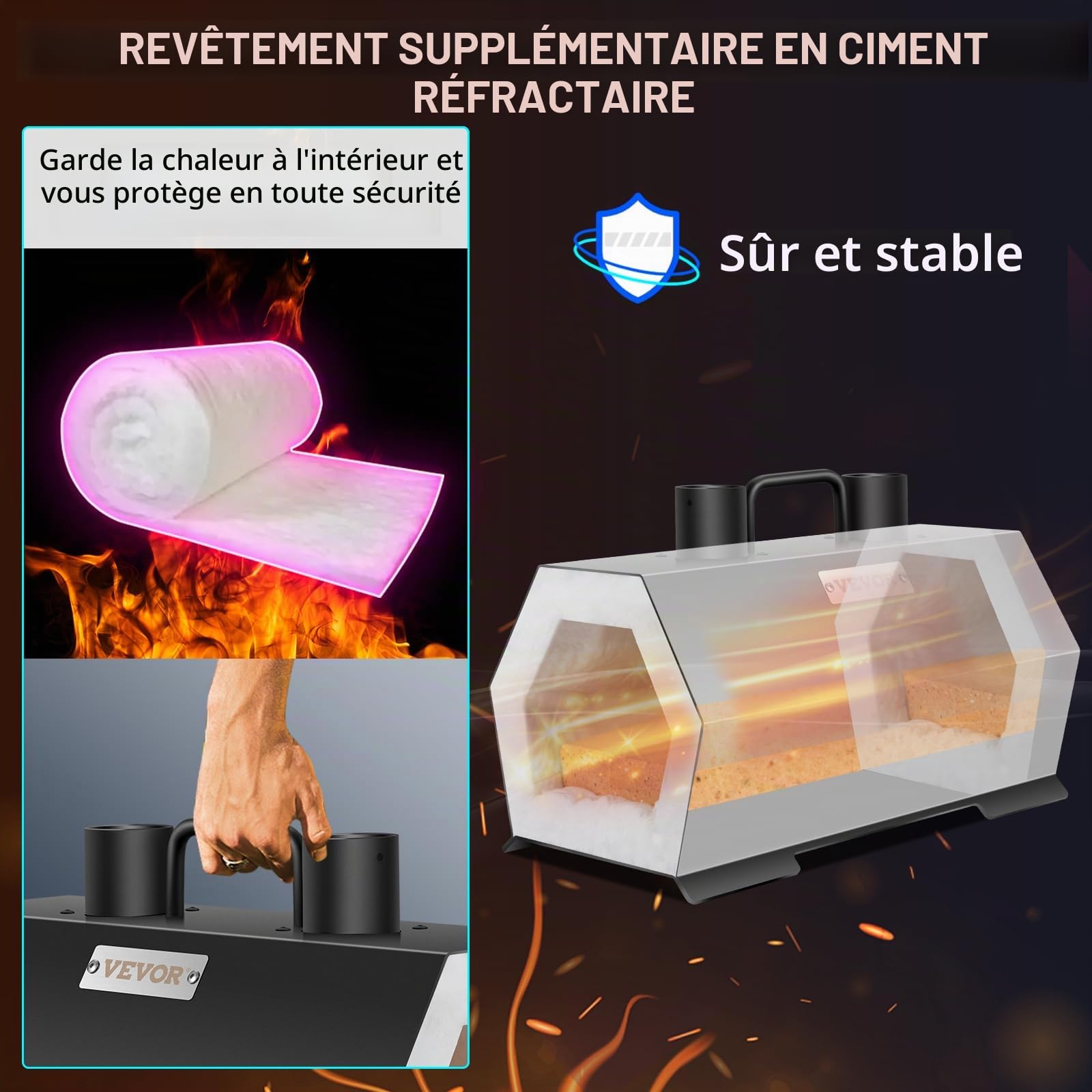 VEVOR Forge à Gaz Propane avec 2 Brûleurs Four de Fusion au Propane Max 1427 ℃ Four de Forge à Gaz Efficace Économique Fabrication Couteaux Forgeage Métaux pour Couteliers Maréchaux-Ferrants Forgerons