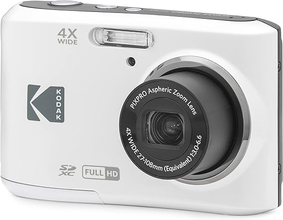 Kodak PIXPRO Friendly Zoom FZ45-WH 16MP Digital Camera, 4X Zoom, 27mm Wide Angle, 2.7 LCD Screen, White