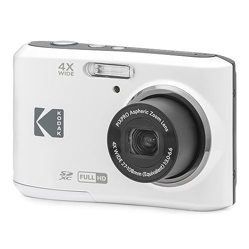 KODAK PIXPRO Friendly Zoom FZ45-WH 16MP Digital Camera with 4X Optical Zoom 27mm Wide Angle and 2.7" LCD Screen (White) - White