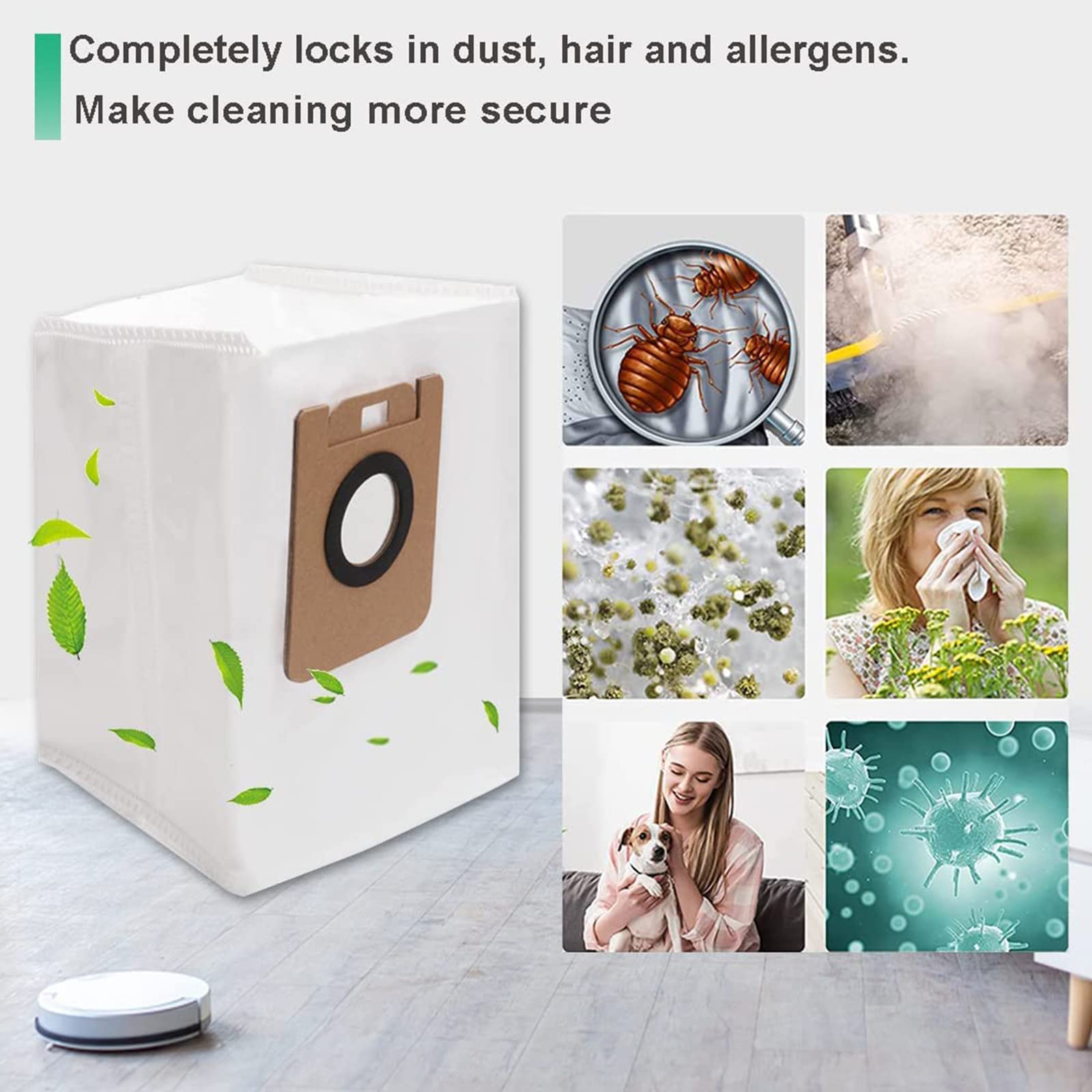 Chuancheng 6 Sacchetto di ricambio per Xiaomi Dreame Bot Z10 Pro / L10 Plus Robot Aspirapolvere