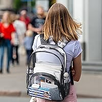 Vista 2 de LIGHT FLIGHT Mochila transparente resistente y transparente, mochila transparente, mochilas duraderas para la escuela, seguridad