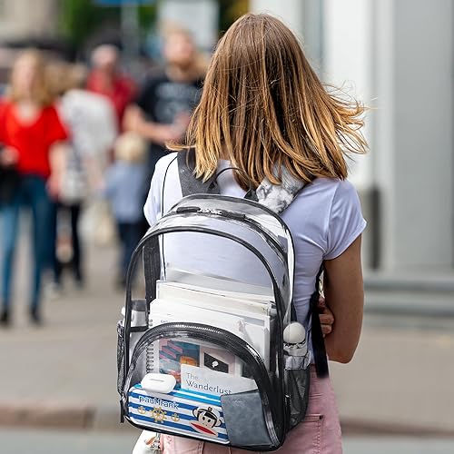 Miniatura 2 de LIGHT FLIGHT Mochila transparente resistente y transparente, mochila transparente, mochilas duraderas para la escuela, seguridad