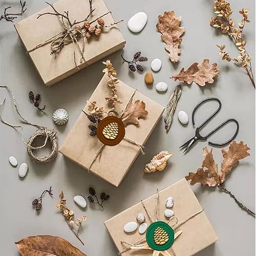 Miniatura 4 de CRASPIRE Sello de cera de piña, sello de cera de sellado vintage, 0.472 in, sello de madera retro, cabeza de latón extraíble para invitaciones de