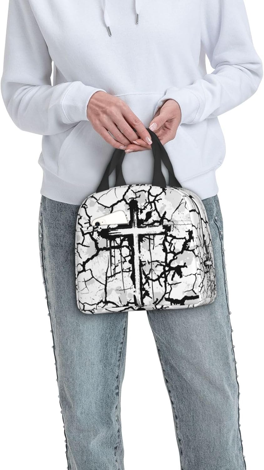 Jesus Cross Insulated Lunch Box Reusable Lunch Bag, Cooler Lunch Tote Bag for Women Men Picnic Office Work - Image 7