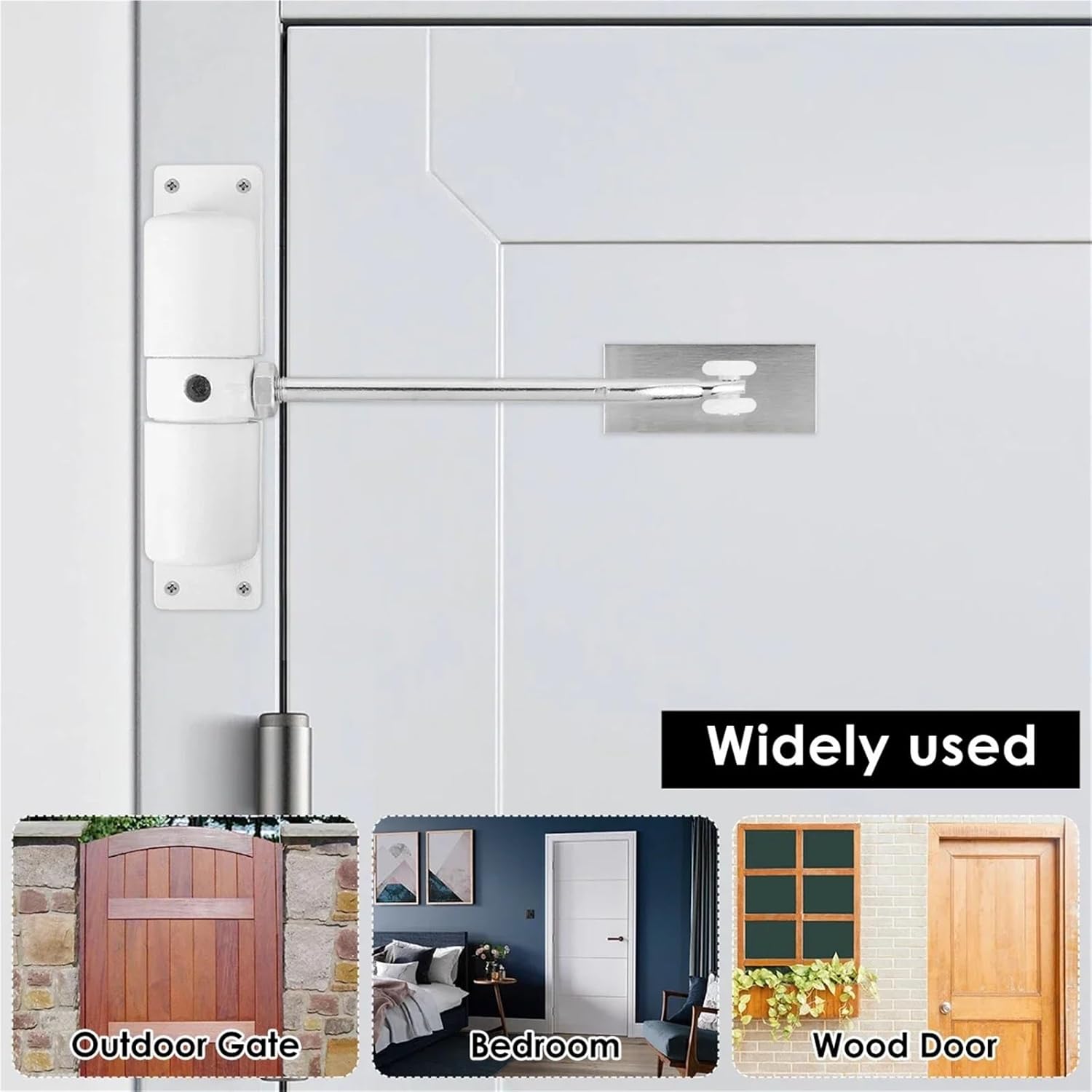 Automatic Door Closer Metal Safety Spring Door Closer Spring Adjustable Closer Convert Hinged Door to Self-Closing Door 1Pcs(A)