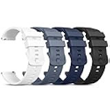 Vanjua 22mm Watch Bands Quick Release Replacement Wristband, 4 Pack Soft Silicone Waterproof Sport Straps Band for Men Women