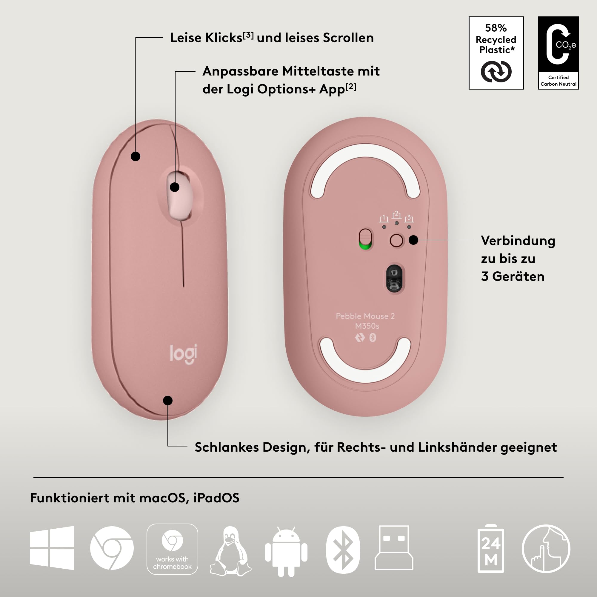 Logitech Pebble 2 Combo DEU QWERTZ