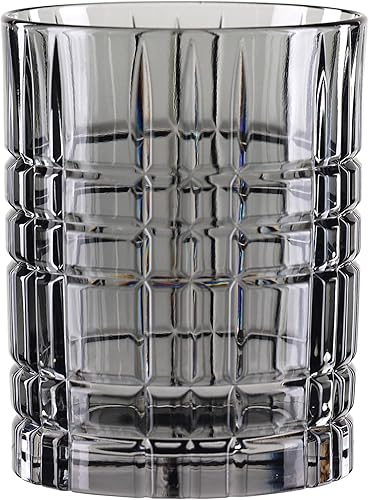 Nachtmann Highland Tumbler, Smoke, Crystal Glass, 4-Inch, Drinking Cup for Fine Whiskies, Scotch, Cognac, and Rum, Rock Glasses, 12-Ounce,