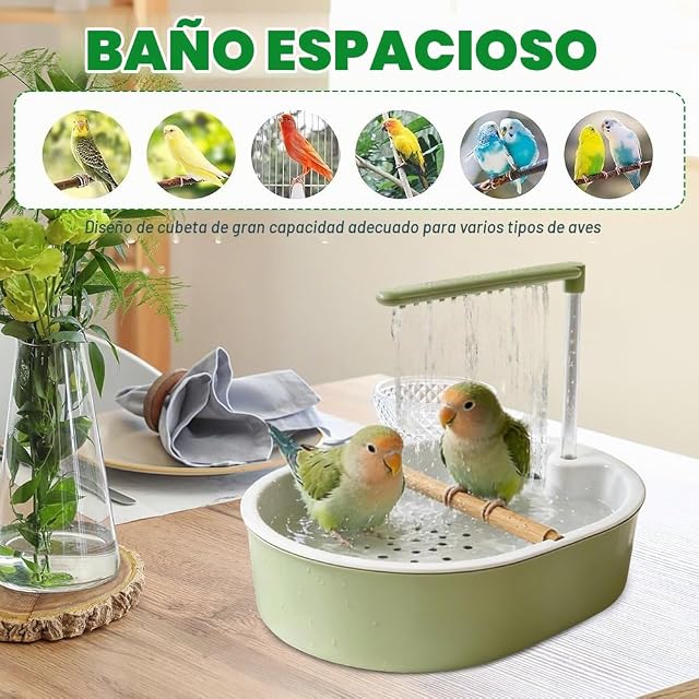 Foto 7 de 7 de KQWVZ Baño Automático para Pájaros, Ducha para Pajaros, Bañera Automática para Loros