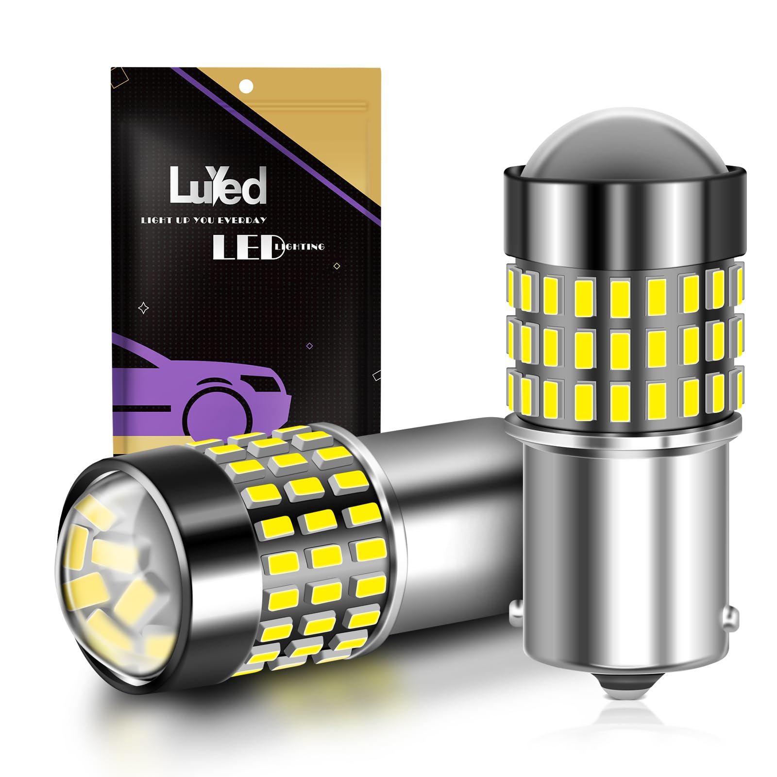 LUYED1156 LED Bulb 1800Lumens Super Bright 3014 78-EX Chipsets 1156 1141 1003 7506 LED Bulbs Used for Back Up Reverse Lights,Brake Lights,Tail Lights,Rv lights,Xenon White,Pack of 2