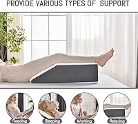 Vista 2 de Cosmoluxe Almohada de cuña con espuma viscoelástica refrescante, eleva las piernas o la cabeza para aumentar la circulación y aliviar la hinchazón