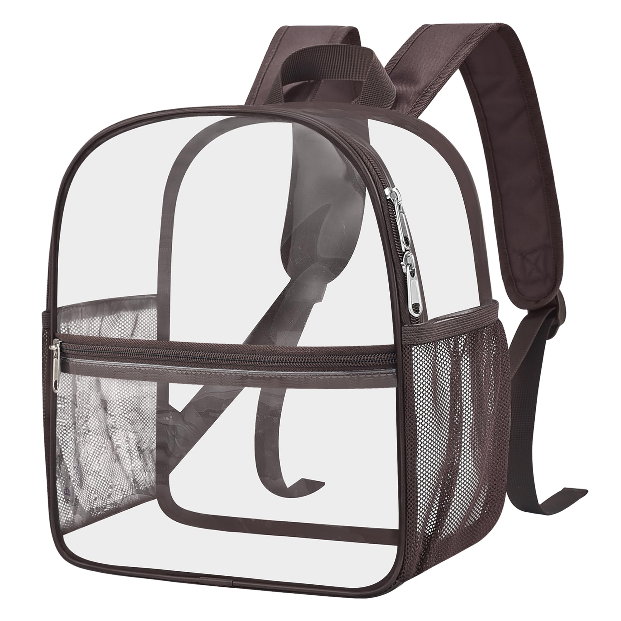 Oraben Clear Backpack for Stadium Events Sports Fan Backpack Stadium Bag | 12x6x11 in,Heavy Duty PVC Mini Small Clear Bag for Concerts, Sports,Work,Side Water Bottle Pocket