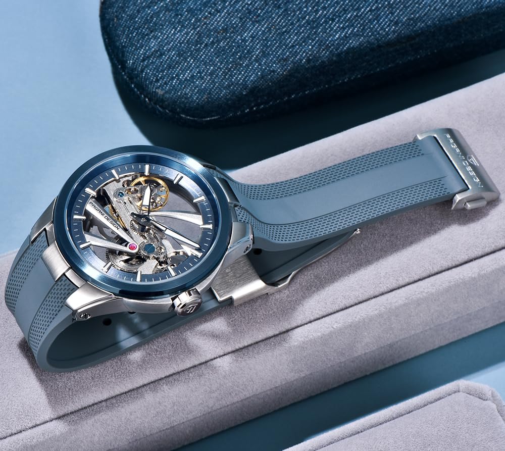Pagani Design YS030 - Reloj mecánico automático para hombre, esfera de esqueleto, acero inoxidable, impermeable, deportivo, 10 bar, reloj casual de lujo para hombre