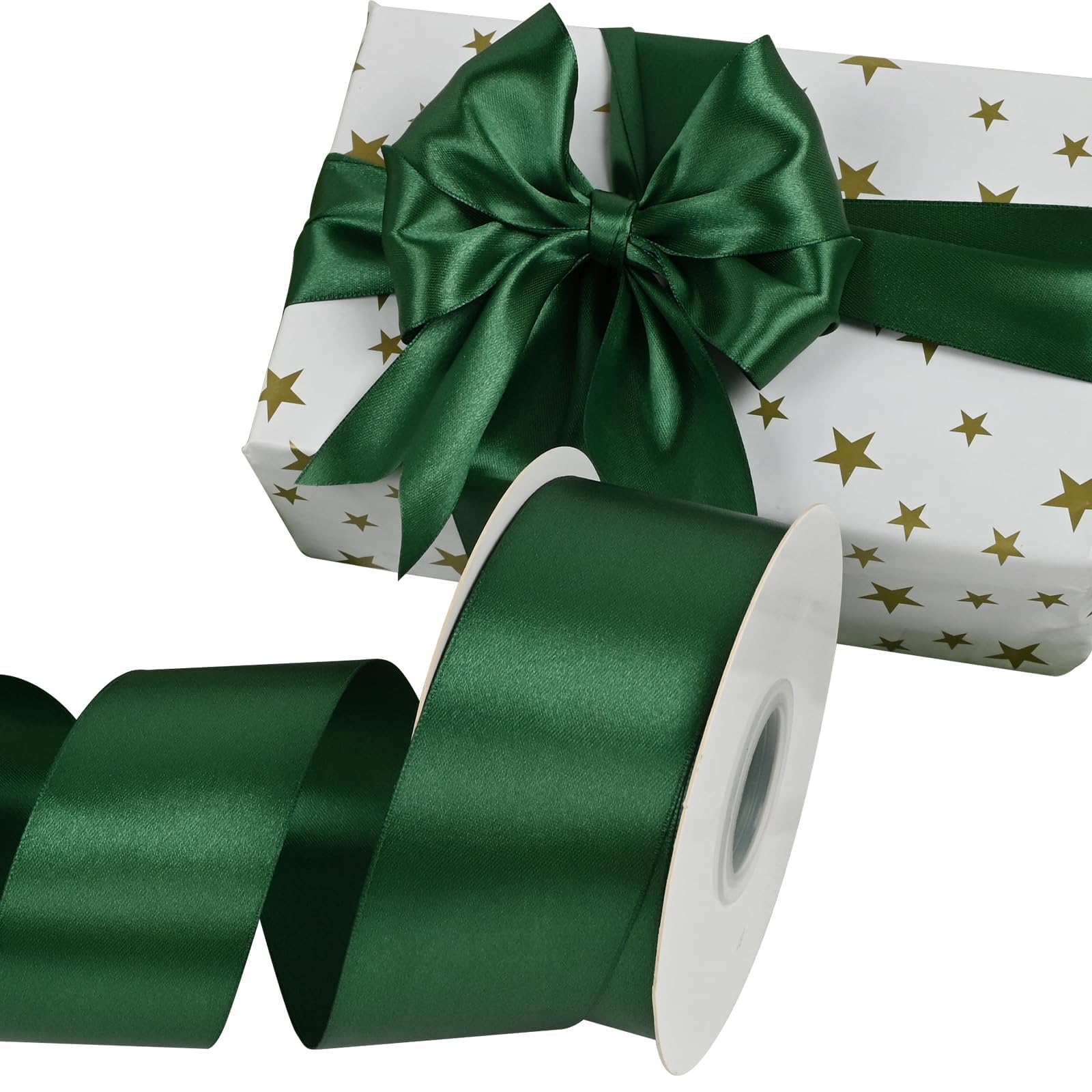 Snapklik.com : Double Face Forest Green Satin Ribbon 2 Inch X 50 Yards ...