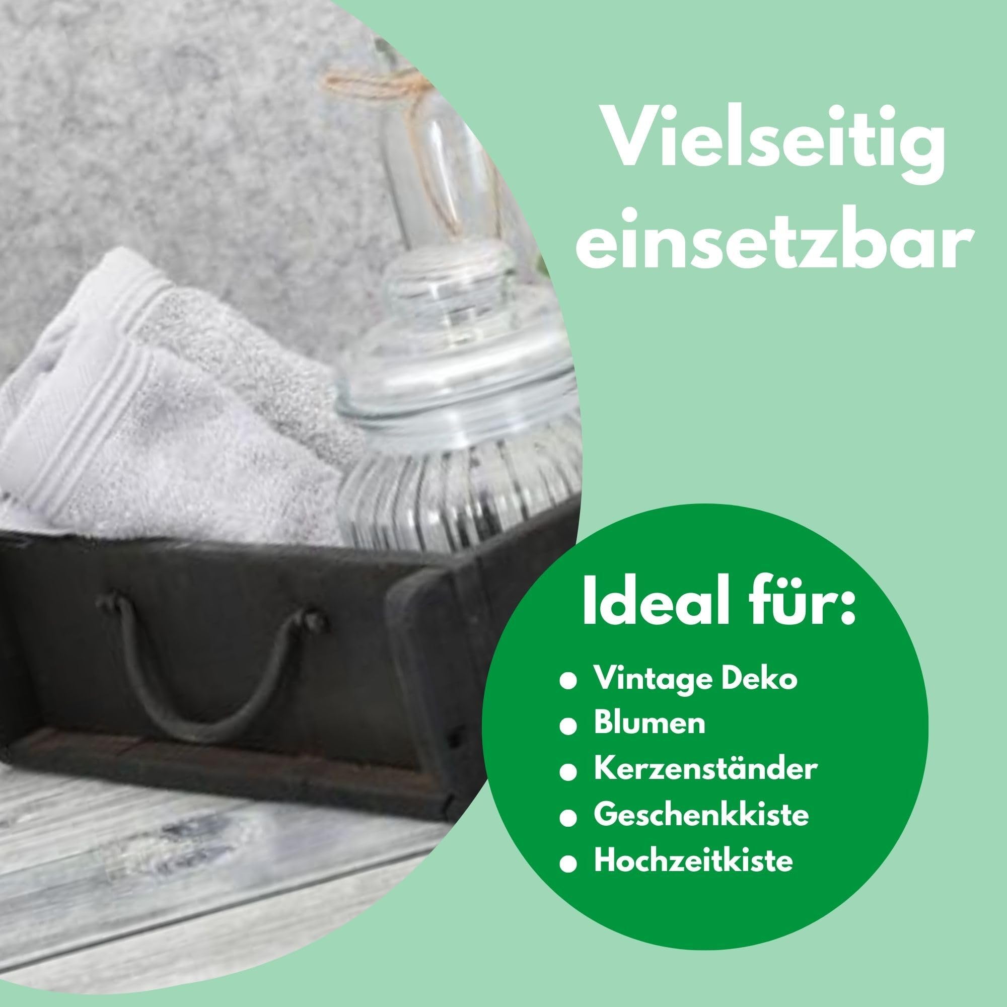 Novaliv 6X Holzkiste Vintage Schwarz 30 x 25 x 8 cm Alte Ziegelform Holz Groß Allzweckkiste aus recyceltem Altholz Jede Form EIN Unikat ? Vintage Kiste Deko