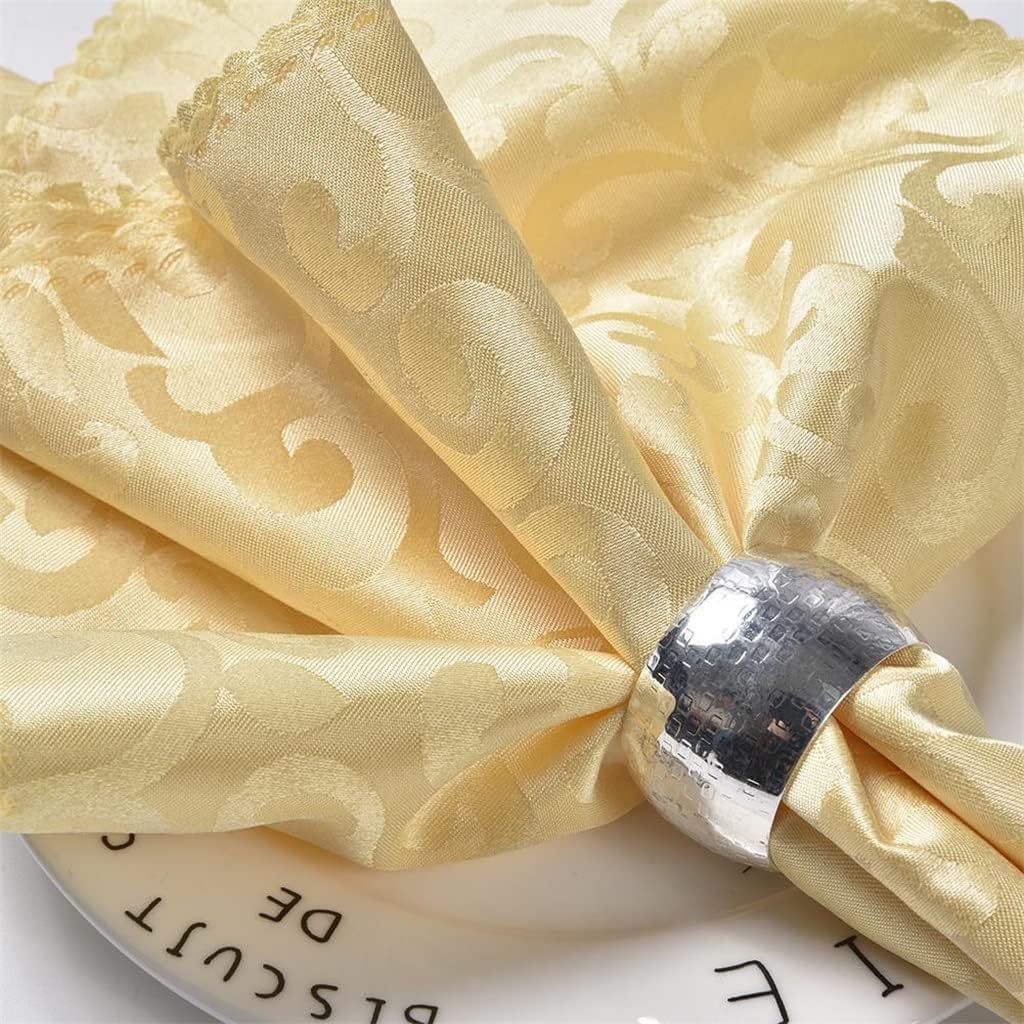12PCS Printed Napkins Dish Mat Dinner Cloth Golden Bib for Hotel Party Restaurant Banquet Table Decoration(White-Dinosaur Doodle4)