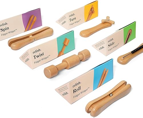 Relish - Juguetes Fidget para adultos, juego de juguetes de madera Fidget Widget - Productos sensoriales de Alzheimer y demencia, actividades para