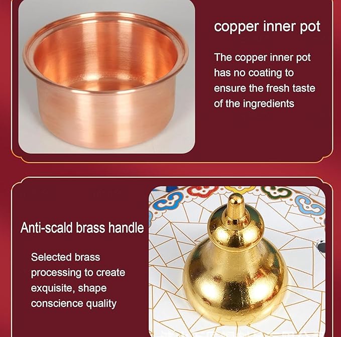 Olla Hot Pot de Cobre Esmaltado Tradicional XDMINGY 16x17 cm miniatura 3