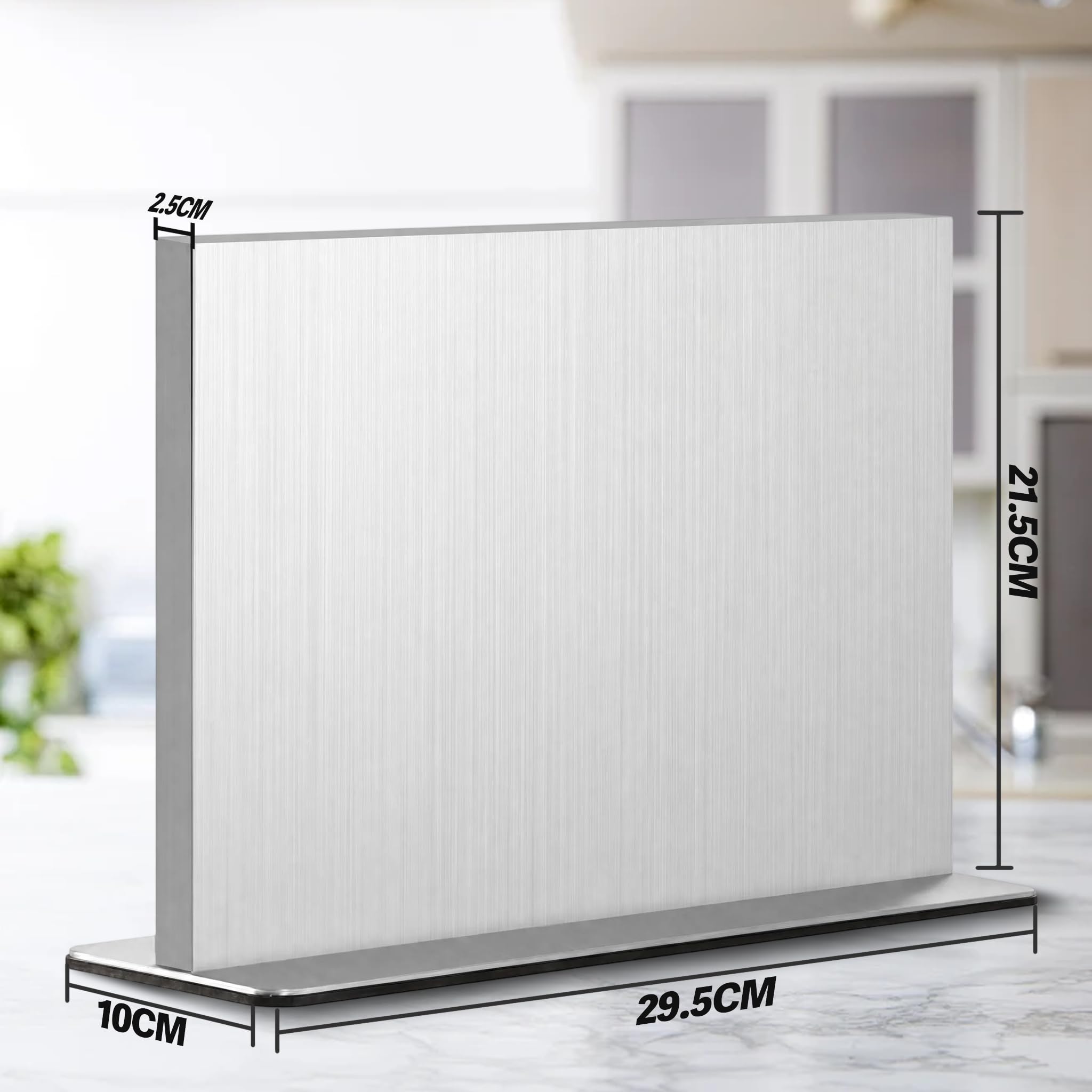 Porte-couteaux magnétique, bloc à couteaux magnétique en acier inoxydable avec meuleuse, barre de couteaux magnétique puissante des deux côtés, support pour comptoir de cuisine, base à ventouse