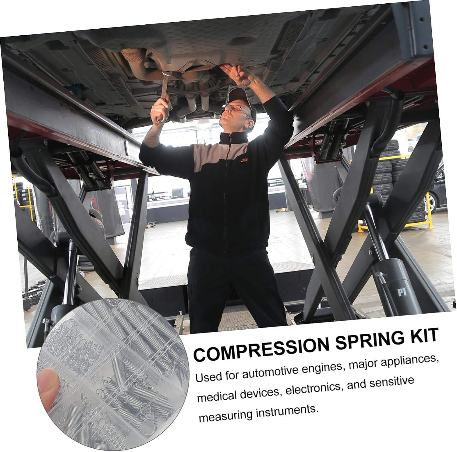 200pcs Galvanized Spring Set Extension Spring Assortment for Automotive Appliances and Electronics Corrosion Resistant and Resilient Mechanics Tool Kit