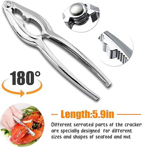 Miniatura 2 de 12 piezas de galletas y herramientas de cangrejo, galletas de langosta, galletas de nueces para patas de cangrejo, herramientas resistentes para