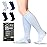 Copper Compression Socks for Men & Women (15-20 mmHg) - Knee High Support Stockings for Nurses, Travel, Pregnancy, Running, Flight & Everyday Wear - White - Medium 1 Pair