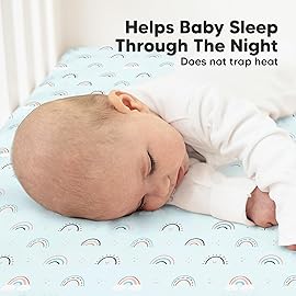 KeaBabies 2-Pack Organic Crib Sheets for Boys, Girls - 52x28 Fitted Crib Mattress Sheet Neutral, Breathable Jersey Cotton Cover for Baby Bed, Toddler Mattress, Soft & Cute Prints (Jolly Rainbow)