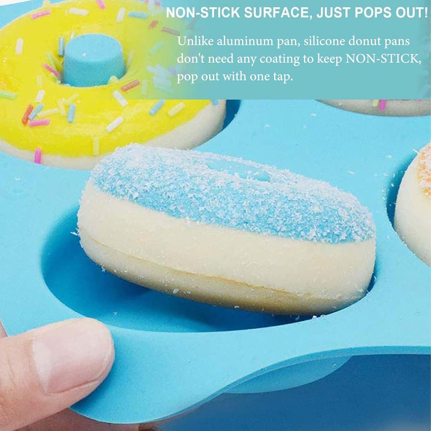 Silicone Donut Mold, 6-Pack of Non-Stick Food Grade Silicone Pans, Silicone Donut Molds for Baking, Make Perfect Donut Cake Biscuit Bagels