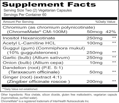 Miniatura 2 de Priority One Vitaminas Gugu-Lipo 120 cápsulas vegetarianas – Diseñado para mantener niveles sanos de colesterol y triglicéridos en suero ya dentro