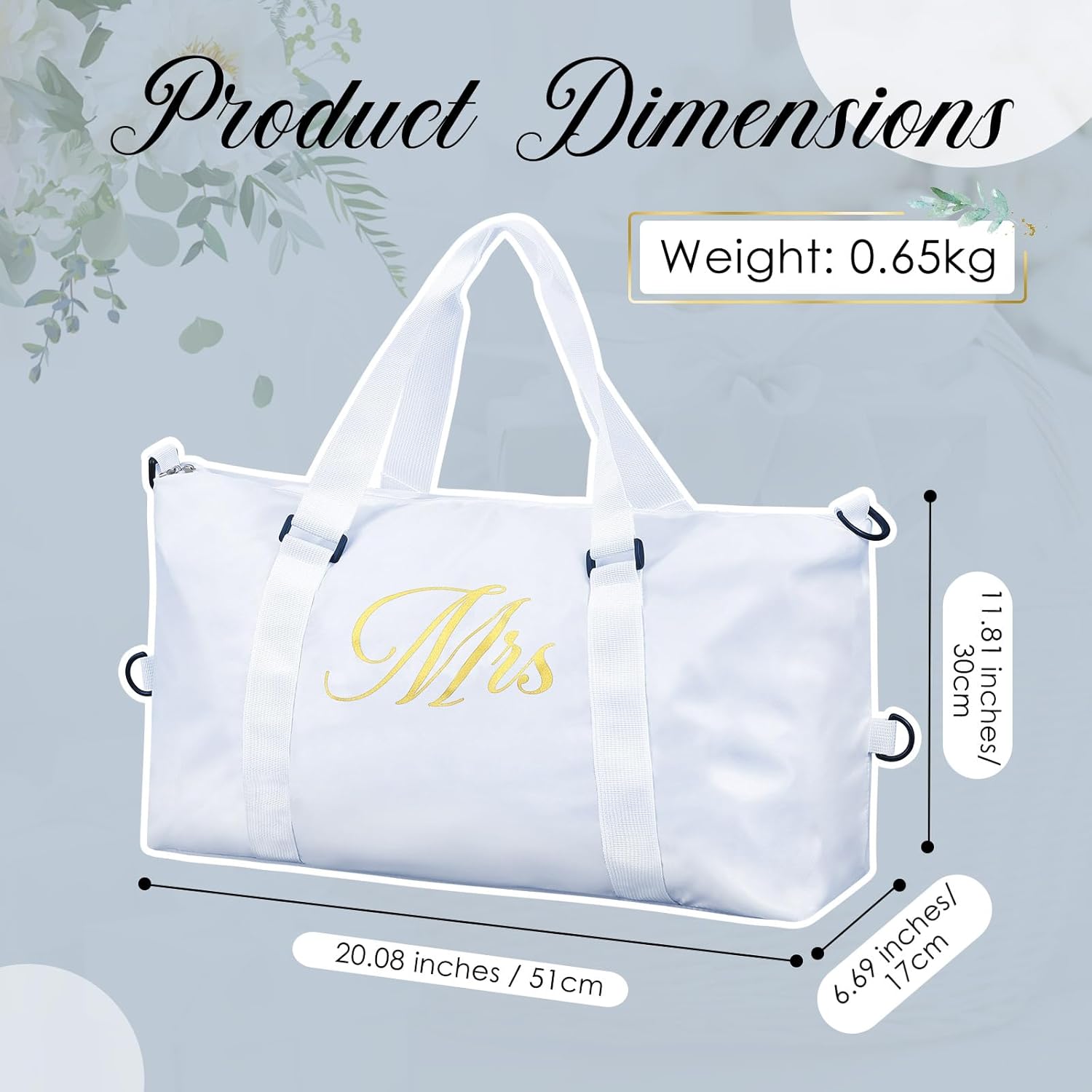 Sanwuta 2 Pcs Couple Duffel Travel Bag Set Wedding Gift Bag for Valentine Bride Groom Honeymoon Travel Bags Gym/weekender Bag(Mrs Mr) - Image 2