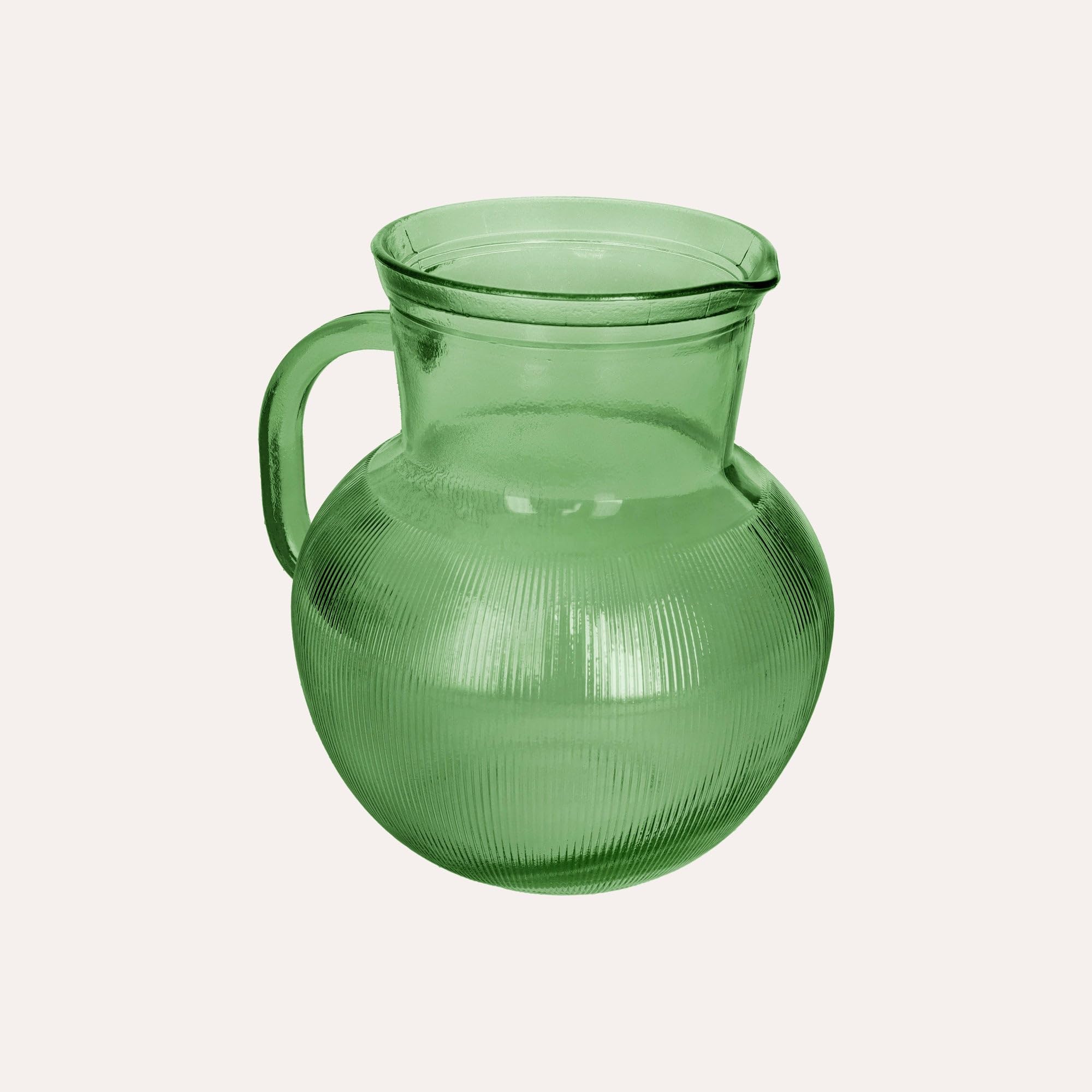 Keyhomestore - Jarra de mesa, fabricada en vidrio reciclado, altura 20 cm, diámetro 17 cm, color púrpura, ideal para contener bebidas alcohólicas y no alcohólicas. Idea de regalo para amigos. (Verde)