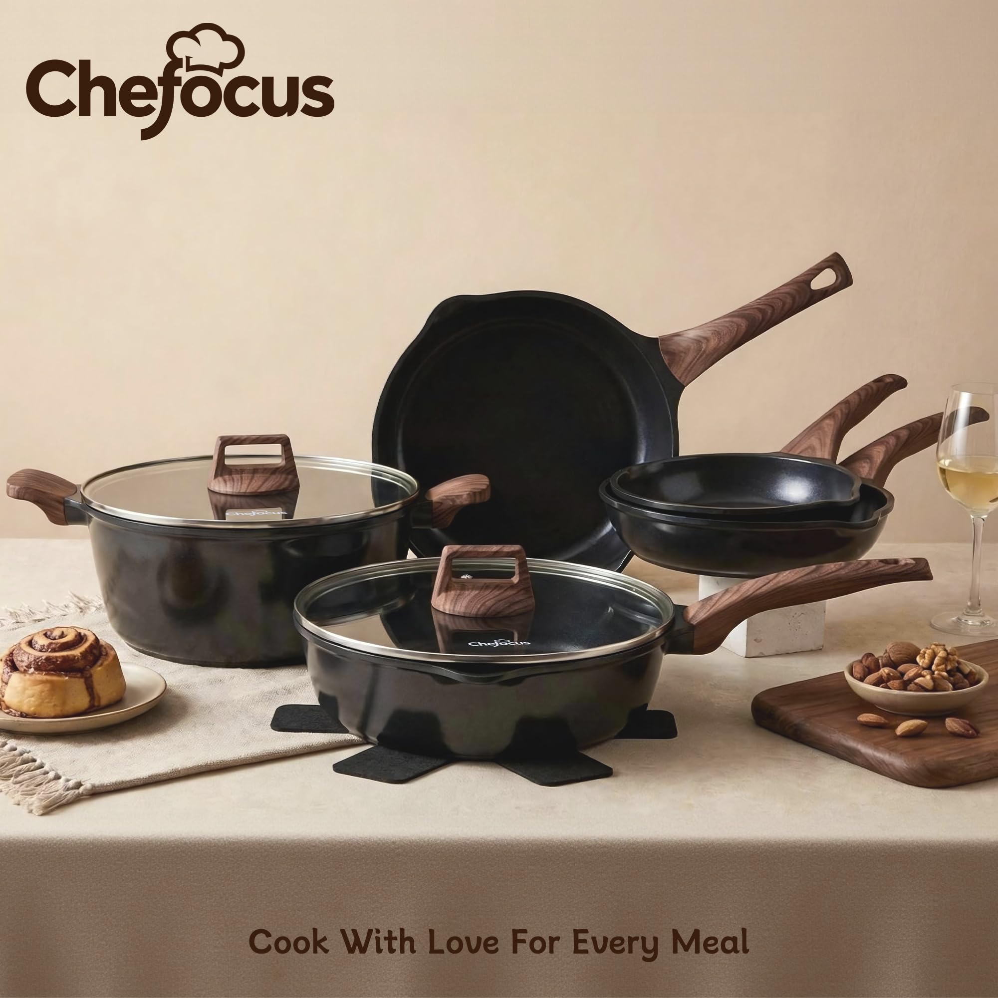 Chefocus 30-Piece Ceramic Cookware Set - Nonstick & PFAS-Free -2 Chefocus 30-Piece Ceramic Cookware Set - Nonstick & PFAS-Free -2