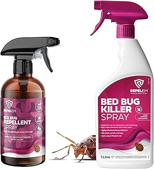 REPELEM Bed Bug Treatment Kit - 1L Bed Bug Killer Spray with 250ml Natural Spray Repellent | Professional Strength for Mattress & Home | Kill & Repel Bugs at All Life Stages