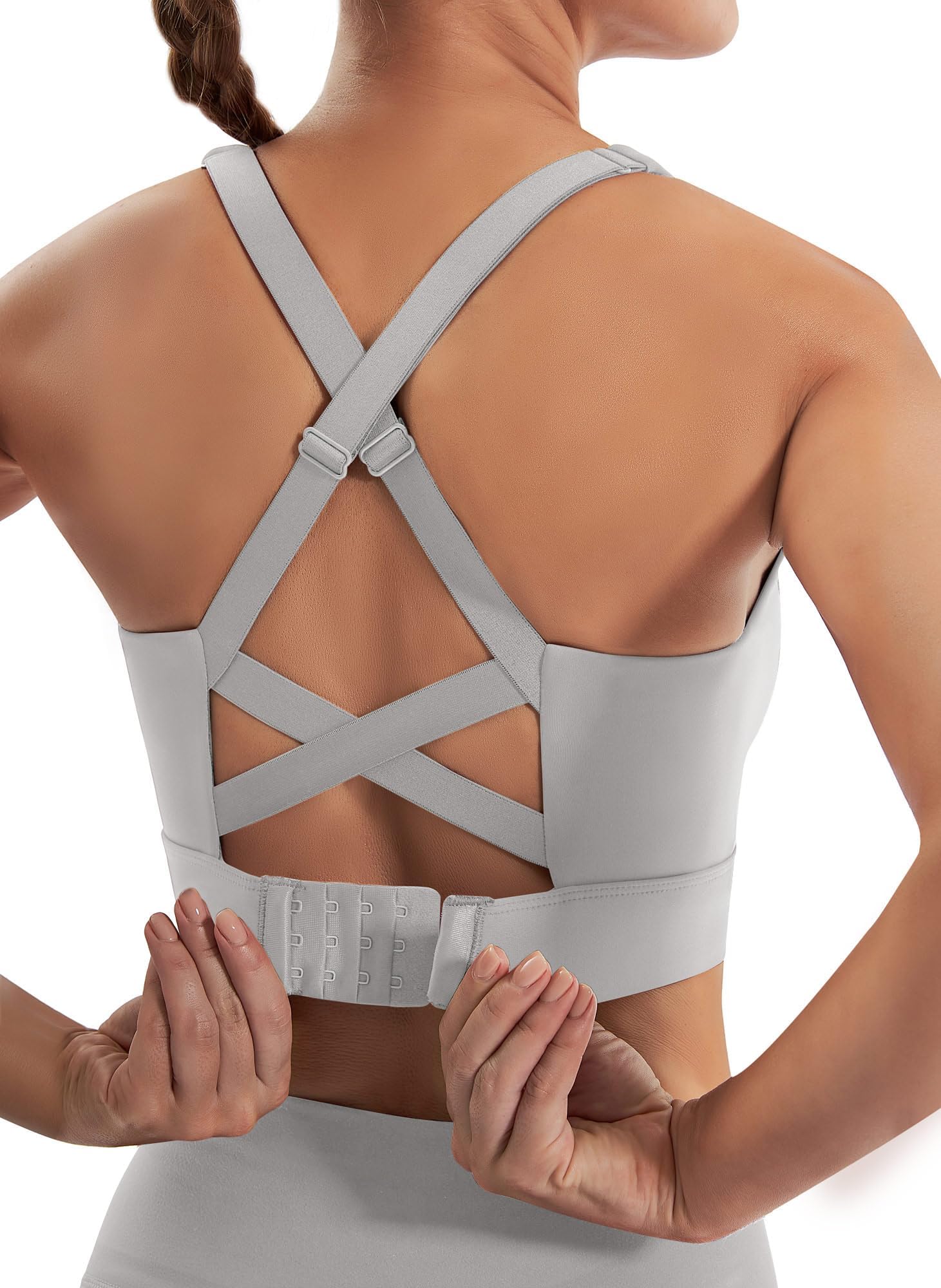 EwedoosHigh Impact Sports Bras for Women High Support Adjustable Strappy Padded Sports Bra Workout Bras for Running