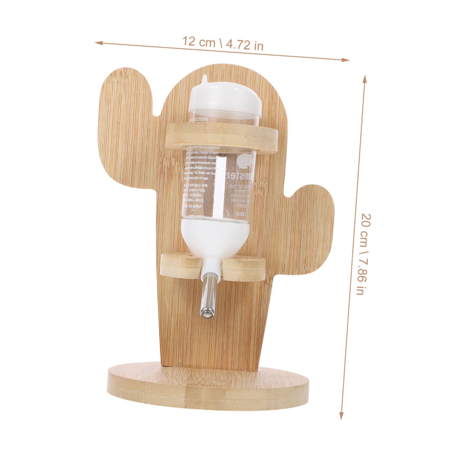 Toddmomy Distributeur d'eau Vertical Couleur Aléatoire Design Pratique et Facile à Utiliser en Bois et Plastique Bouteille Transparente pour Petits Animaux pour Cages d'animaux