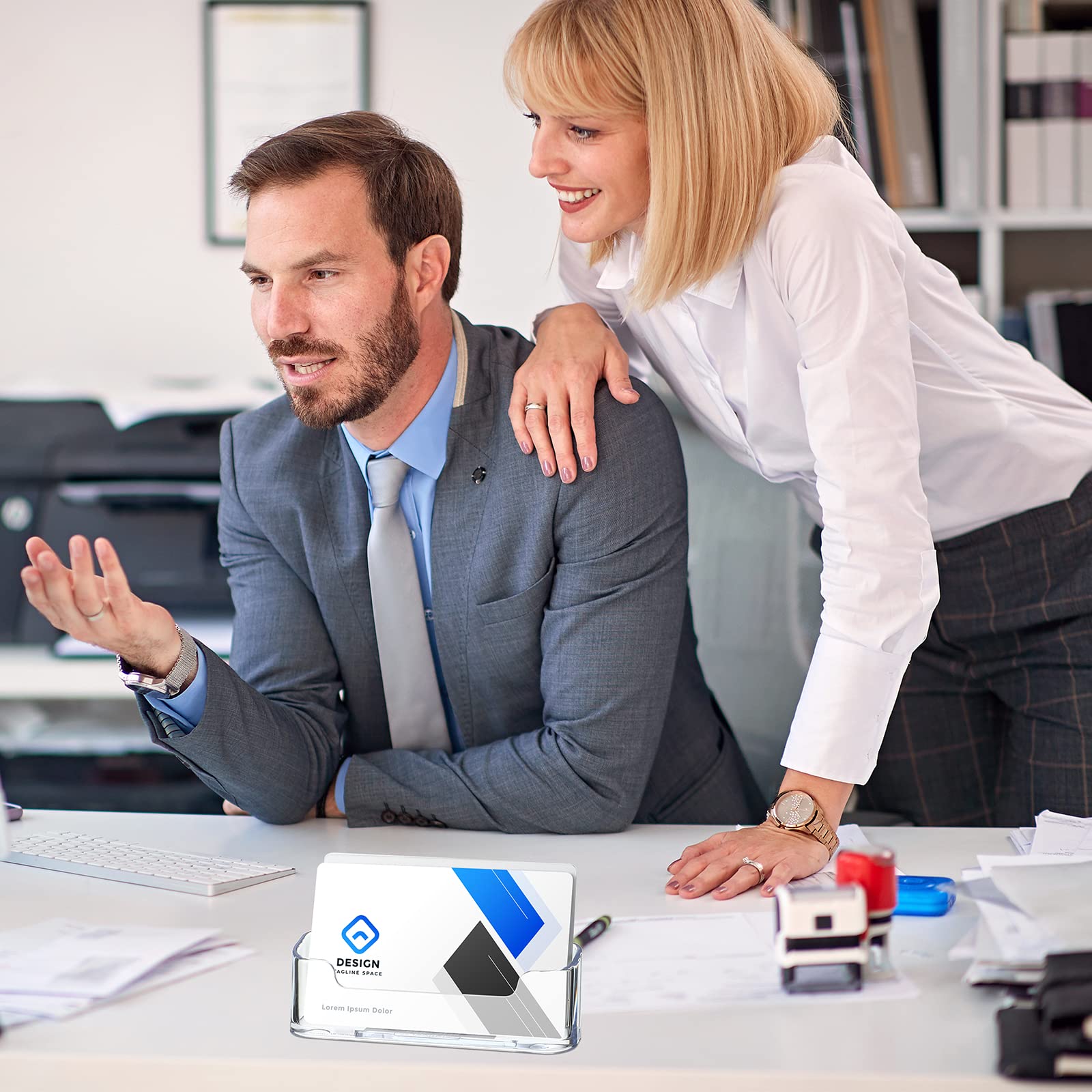 Sollbry Porte-cartes De Visite En Acrylique Transparent Pour Cartes De Visite