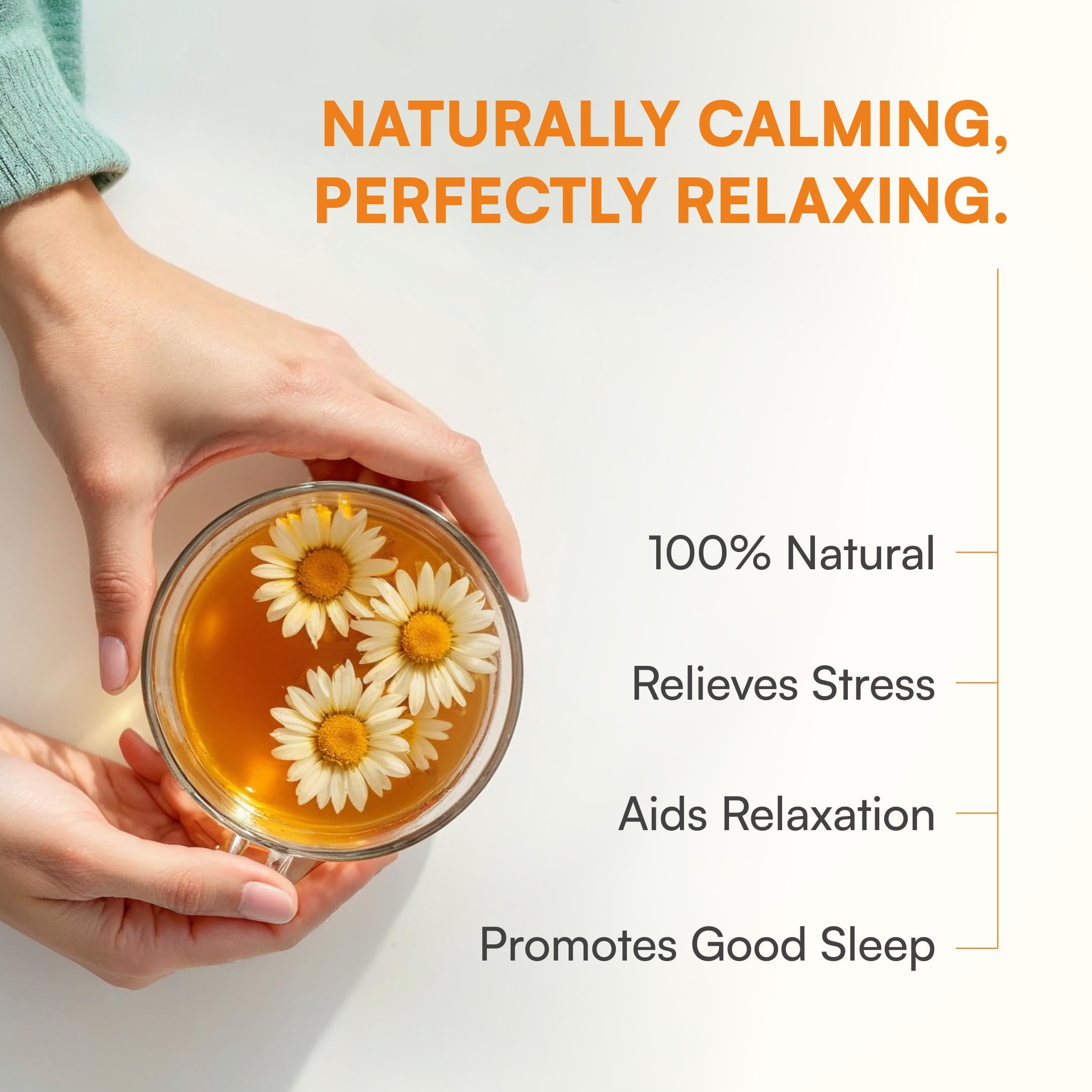 Fitelo Chamomile Deep Sleep Tea | 50 gm | Stress Relief & Relaxation | Premium Chamomile, Hibiscus & Lavender Blend | Caffeine-Free Herbal Tea - Image 4 thumbnail