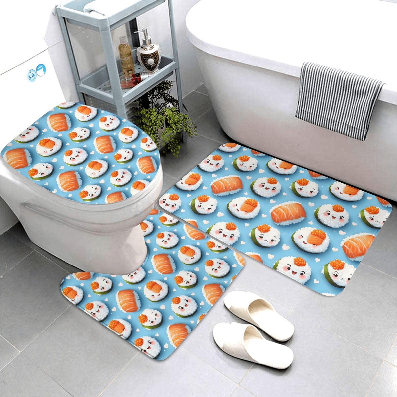 Tapis de bain antidérapant en forme de U pour éviter les glissades sur sol humide