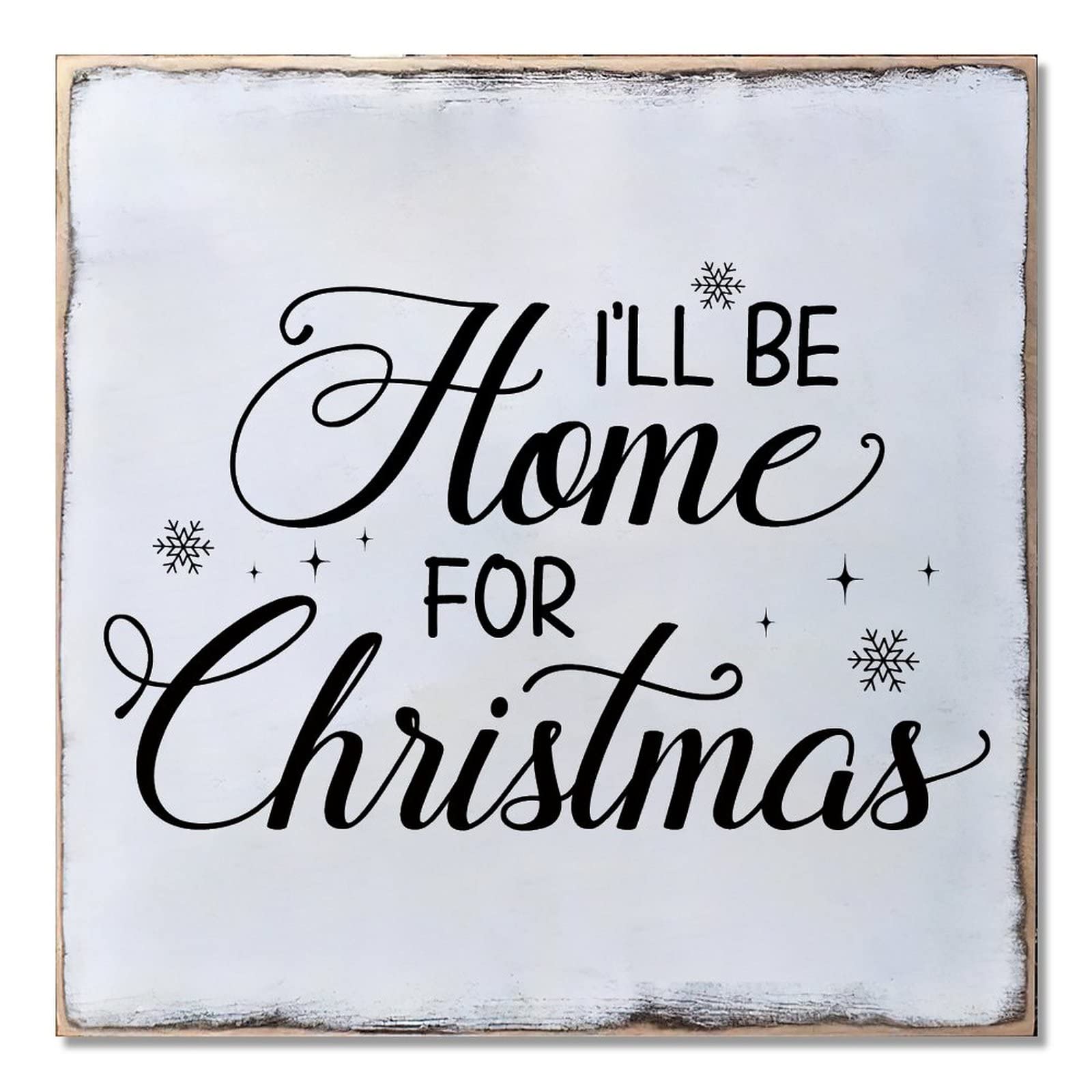 Plaque en bois Ill Be Home for Christmas le cadeau de Noel ideal a suspendre en famille