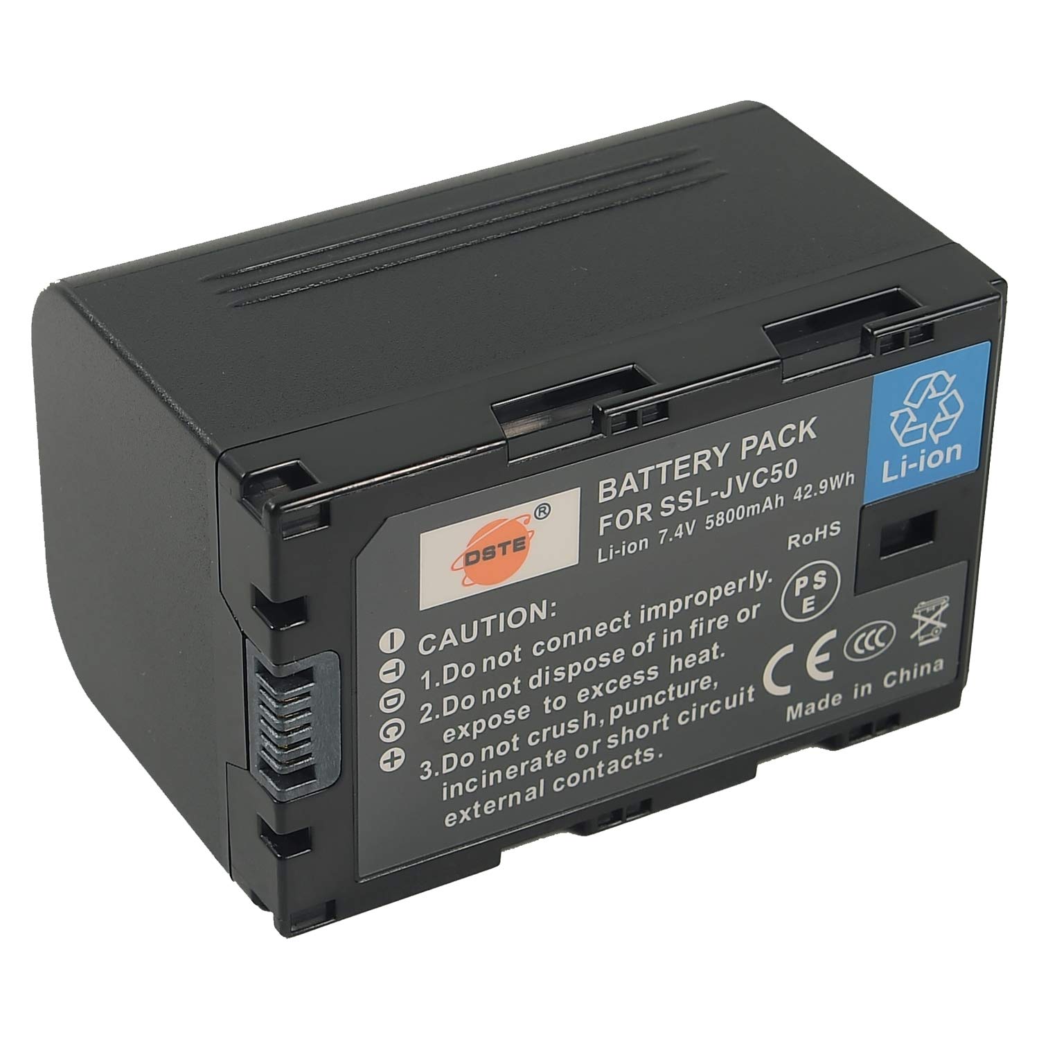 DSTE Batterie de Rechange et Dc164 kit de Chargeur de Voyage pour JVC Ssl-jvc50 Hm600 Hm445 Gy-ls300