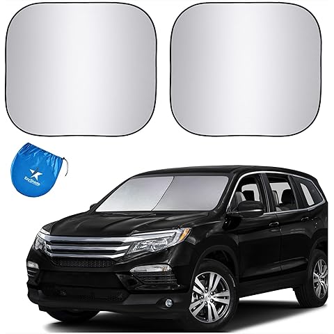 EzyShade Windshield Sun Shade with Shield-X Reflective Technology. See Vehicle Size-Chart. Foldable Car Sunshade for Front Windshield Window Car SUV Van Truck. Sun Visor Heat Shield. Max (L) Size