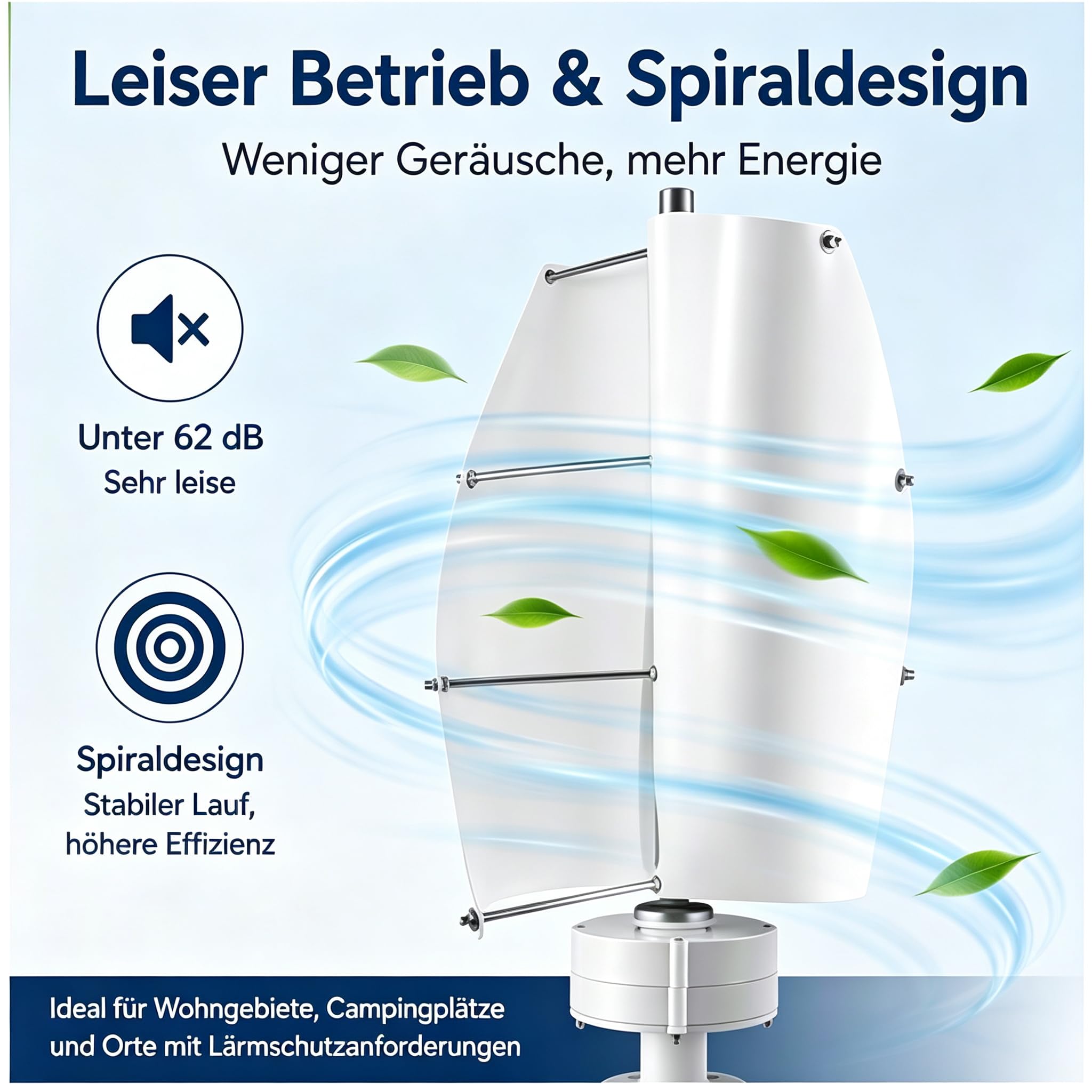 OUKANING Windrad Turbine 100W mit Permanentmagnet(Weiß 12V)