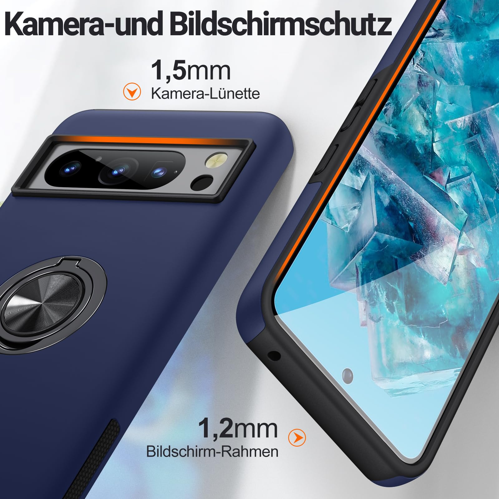 AOUIA Custodia per Google Pixel 8, Pixel 8, con 1 pellicola protettiva