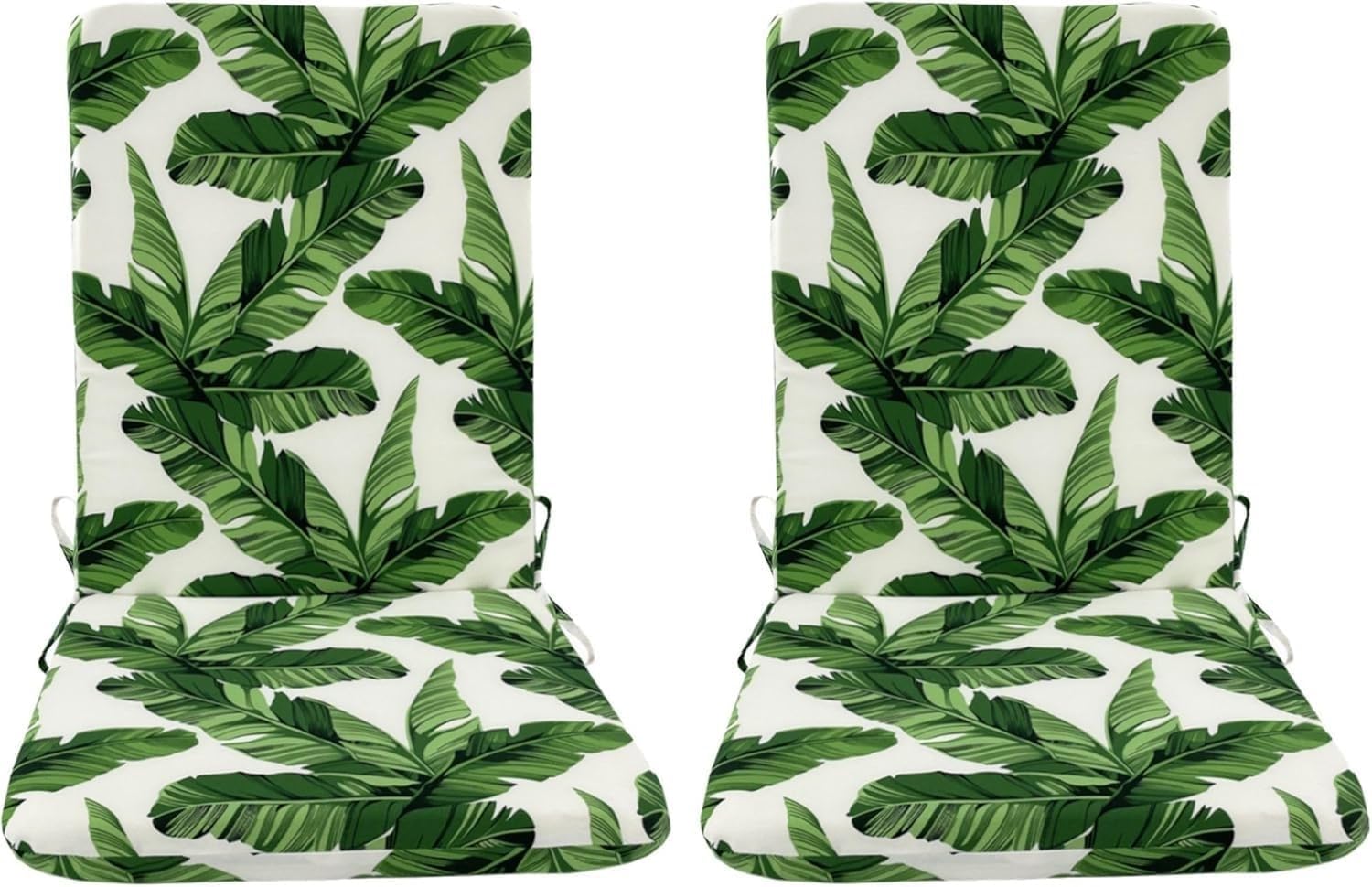 ZGantrix High Back Adirondack Chair Cushions 2 Pack, 45x108cm Waterproof Outdoor Seat Pads with Ties (3/5cm Thick) for Patio Lounger, Rocking & Recliner - Christmas & New Year (Green A.,5cm)
