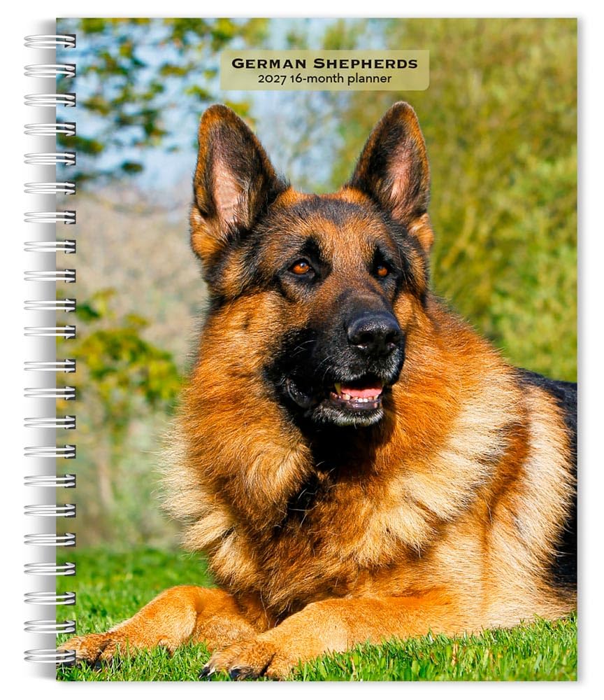 German Shepherds 2027 6 X 7.75 Inch Spiral-Bound Wire-O Weekly Engagement Planner Calendar New Full-Color Image Every Week