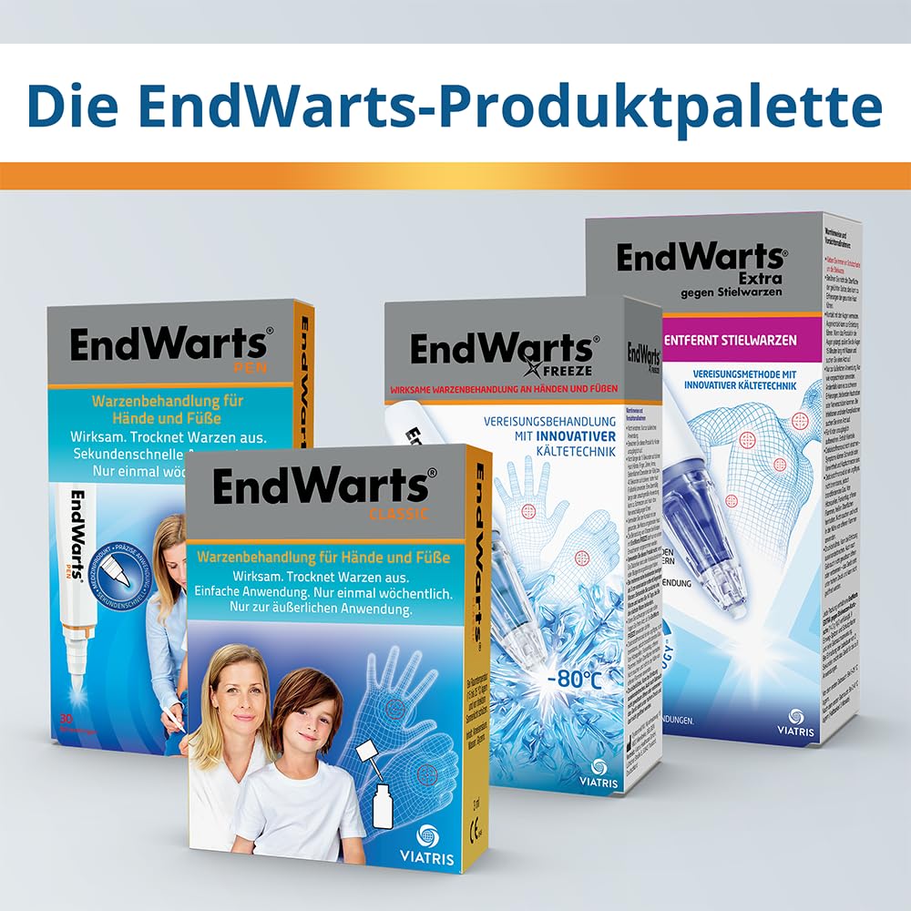 EndWarts EXTRA: Stielwarzen behandeln, Vereisungsmittel zur Behandlung von Stielwarzen an Hals, Brust & Achseln, 9-Einweg-Spitzen & 9 Pflaster, Aufnäher,Spray