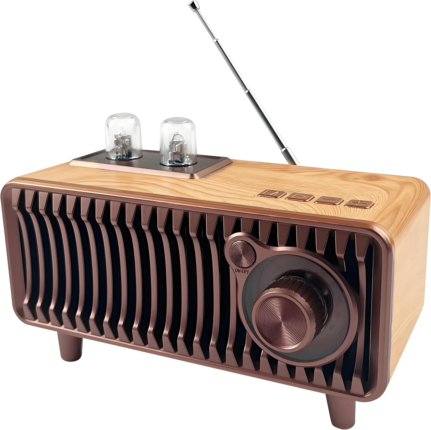 CYBORIS Retro Bluetooth Speaker, Vintage Radio Natural Wood Rotary FM Radio 20W Dual Speakers Stereo,with U Disk/TF Card/Aux Music Player Function,Portable Wireless Speakers for Home, Office Decor
