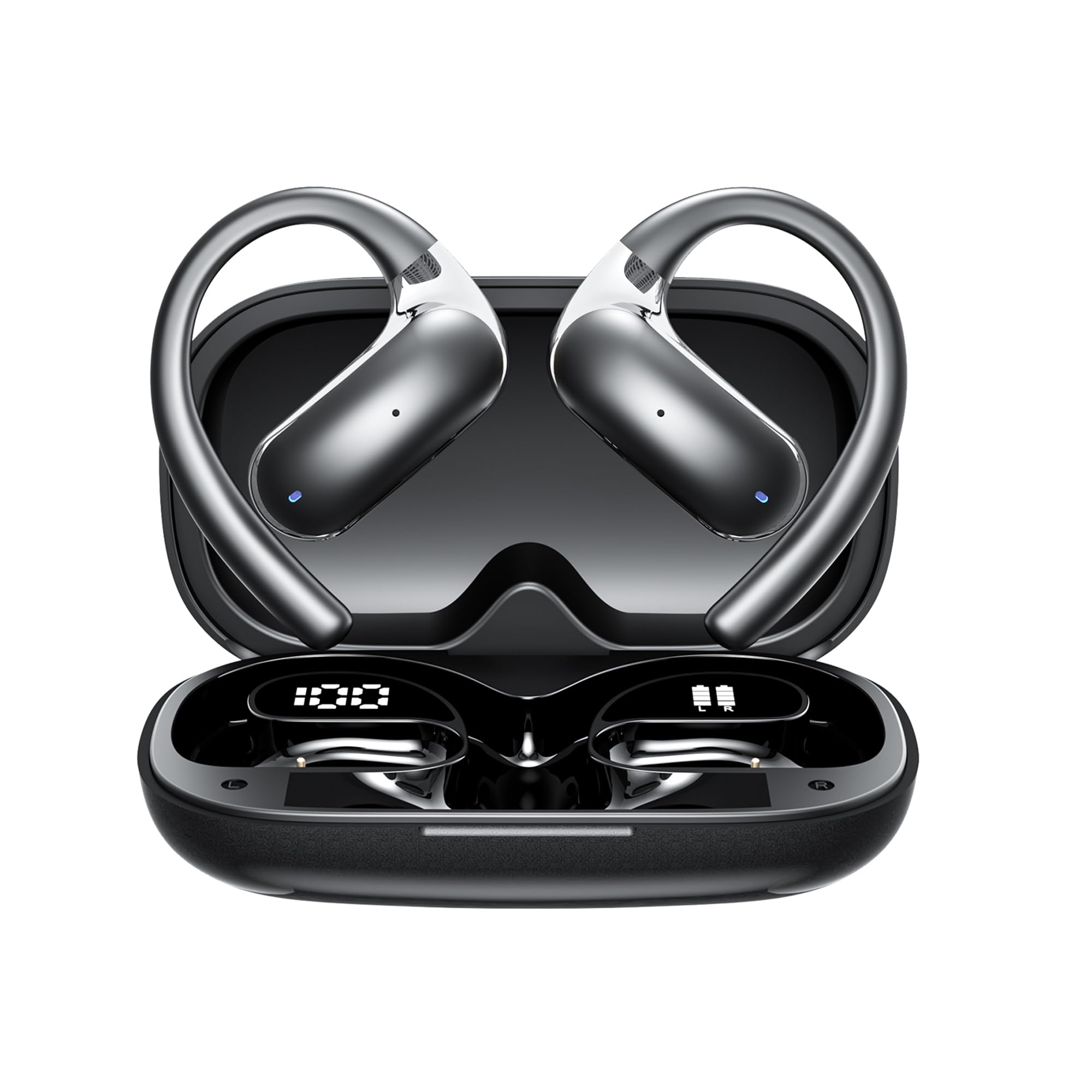 Wireless Headphones, Bluetooth 5.4 In-Ear Stereo Earphones with HD ENC Mic, 60 Hours Battery Life/IP54 Waterproof, Sports Earbuds for iOS and Android (black)