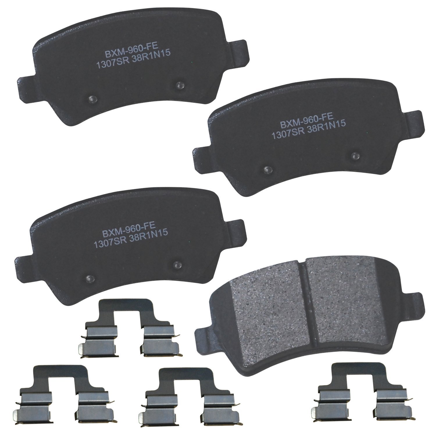 Bendix Premium SBM1307SR Semi-Metallic Rear Brake Pads for Select Models Land Rover LR2, Range Evoque, Volvo S60, S60 Cross Country, S80, V40, V40 V60, V60 V70, V90 XC60, XC70